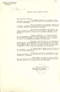 [Carta] 1954 ago. 24, Limache, [Chile] [a] Gabriela Mistral