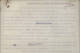 La cultura pagana y la cultura cristiana en América