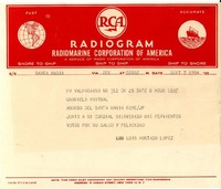 [Telegrama] 1954 sept. 7, Valparaíso [a] Gabriela Mistral abordo del Santa María