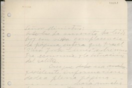 [Carta] [al] Señor Ministro