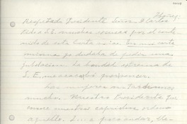 [Carta] [al] Presidente Don Carlos Ibáñez [del Campo]