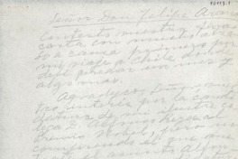 [Carta] [a] Felipe Arana