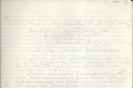 [Carta] [a] María Stella de Novaes, Brasil
