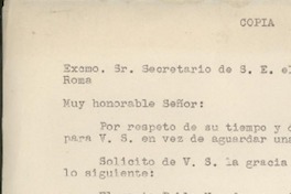 [Carta] 1952 ene. 14, Roma, [Italia] [al] Secretario de S. E. el conde Sforza, Roma