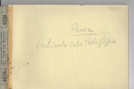 Artículo sobre pedagogía