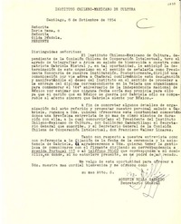 [Carta] 1954 sept. 8, Santiago, [Chile a] Doris Dana yo Gilda Péndola