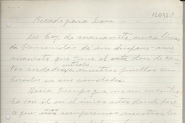 [Recado para dar ...]