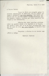 [Carta] 1952 ene. 8, Nápoles, [Italia] [a] Torres Bodet