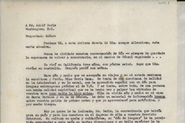[Carta] 1950 mayo 14, Xalapa, Veracruz, México [a] Adolf Berle, Washington D. C.