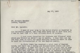 [Carta] 1950 May 27, Jalapa, Veracruz, México [a] Stephen Spender, Londres, Inglaterra