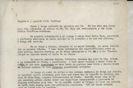 [Carta] [al] prof. Curtius