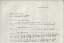 [Carta] 1951 mar. 11, Rapallo, [Italia] [a] Jaime Torres Bodet, París, [Francia]