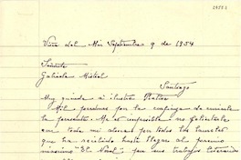 [Carta] 1954 sept. 9, Viña del Mar [a] Gabriela Mistral