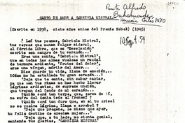 [Carta] 1954 sept. 10, Santiago, [Chile] [a] Gabriela Mistral