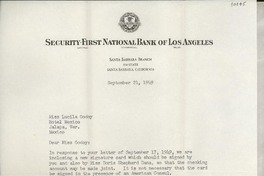[Carta] 1949 Sept. 21, Santa Barbara, California, [Estados Unidos] [a] Lucila Godoy, Jalapa, Veracruz, México