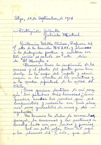 [Carta] 1954 sept. 11, Santiago [a] Gabriela Mistral