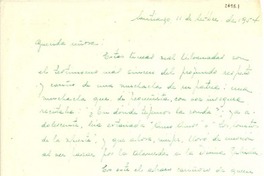 [Carta] 1954 sept. 11, Santiago [a] Gabriela Mistral