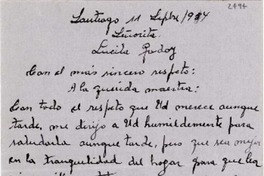 [Carta] 1954 sept. 11, Santiago [a] Lucila Godoy