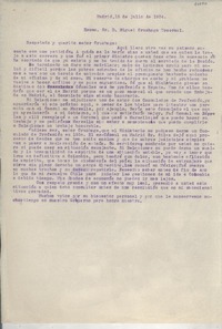 [Carta] 1934 jul. 15, Madrid, [España] [a] Miguel Cruchaga Tocornal