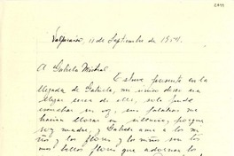 [Carta] 1954 sept. 11, Valparaíso [a] Gabriela Mistral