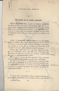 Recuerdo de la madre ausente