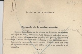 Recuerdo de la madre ausente