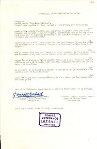 [Carta] 1954 sept. 12, Santiago [a] Gabriela Mistral