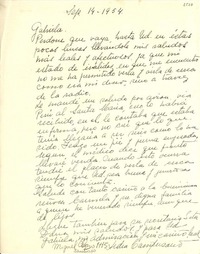 [Carta] 1954 sept. 14, [Santiago], [Chile] [a] Gabriela [Mistral]