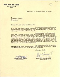 [Carta] 1954 sept. 15, Santiago [a] Gabriela Mistral