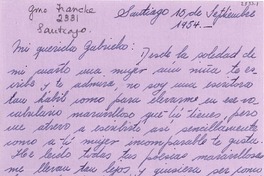 [Carta] 1954 sept. 15, Santiago [a] Gabriela Mistral
