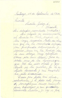 [Carta] 1954 sept. 15, Santiago [a] Lucila Godoy