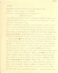 [Carta] 1954 sept. 15, [Santiago] [a] Gabriela Mistral