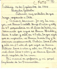[Carta] 1954 sept. 16, Valdivia [a] Gabriela Mistral