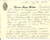 [Tarjeta] 1954 sept. 16, Santiago [a] Gabriela Mistral