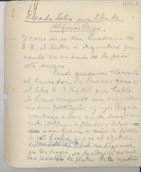 Recado sobre un libro de Alfonso Reyes