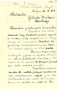 [Carta] 1954 sept. 16, Angol [a] Gabriela Mistral