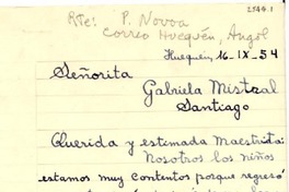 [Carta] 1954 sept. 16, Angol [a] Gabriela Mistral