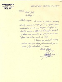 [Carta] 1954 sept. 11, Viña del Mar [a] Gabriela Mistral, Santiago