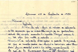 [Carta] 1954 sept. 19, Temuco, [Chile] [a] Gabriela [Mistral]