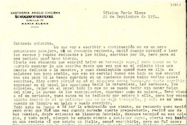 [Carta] 1954 sept. 22, María Elena [a] Gabriela Mistral