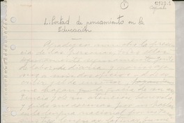 Libertad de pensamiento en la educación