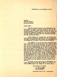 [Carta] 1954 sept. 24, Concepción [a] Gabriela Mistral, Santiago