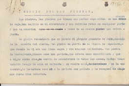 Elogio del [i.e. de] las piedras