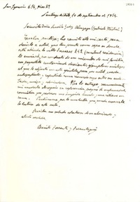 [Carta] 1954 sep. 10, Santiago, [Chile] [a] Lucila Godoy Alcayaga (Gabriela Mistral)
