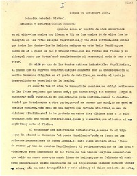 [Carta] 1954 sept. 29, Vicuña [a] Gabriela Mistral