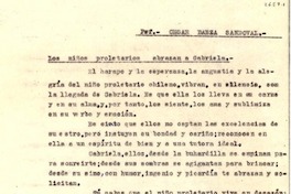[Carta] 1954 sept, Santiago [a] Gabriela Mistral