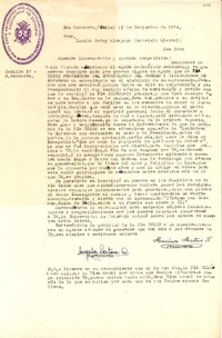 [Carta] 1954 nov. 1, San Bernardo, Chile [a] Lucila Godoy Alcayaga, New York, [EE.UU.]