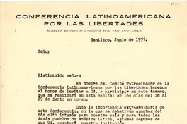 [Carta] 1955 jun., Santiago, Chile [a] Distinguido Señor