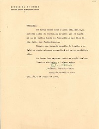 [Carta] 1955 jun. 2, Chillán, Chile [a] Gabriela [Mistral]