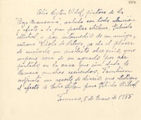 [Tarjeta] 1955 ene. 5, Temuco [a] Gabriela Mistral